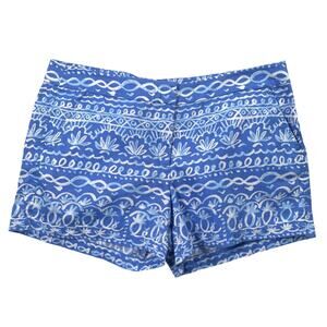 Southern Tide Shorts Womens 12 Blue‎ Print 100% Cotton 3.5" Inseam Mid-rise